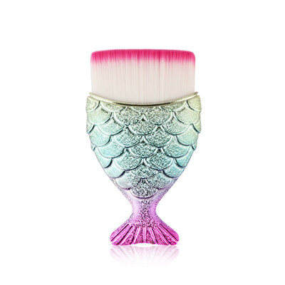 

Gobestart 1pcs Fish Scale Makeup Brush Fishtail Bottom Brush Powder Cosmetic Brush