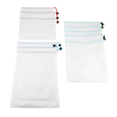 

Greensen 11Pcs Reusable Drawstring Mesh Bags Fruit Vegetable Sacks Storage Toys Pouch Shopping Bag