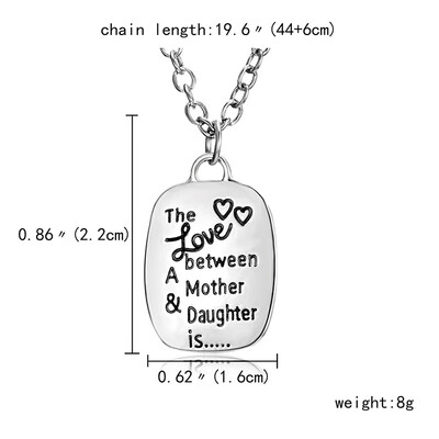 

Letters Necklace for Women Lady Girls Love between A Mother & Daughter Engraved Letters Heart Pendant Necklace Mothers Day Gift