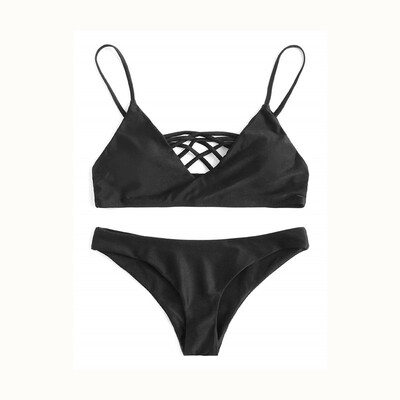 

New womens printing fashion sexy split shoulder strap bikini hot spring bathing suit Europe&America swimwear