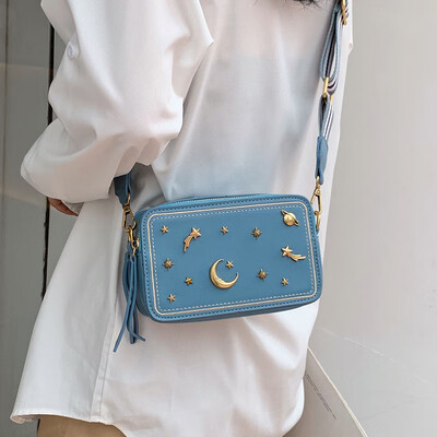 

Womens bag 2019 new fashion shoulder bag summer small fresh wild ins net red square bag ocean Messenger bag