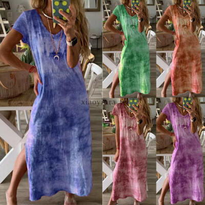 

New Womens Sleeveless Boho Party Casual Linen Kaftan Maxi Dress Long Dresses