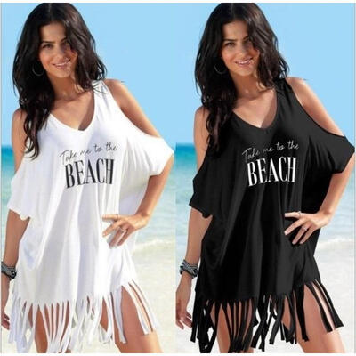 

Fashion Summer Blouse Sexy Women Girl Shoulder Strapless Letter Printed Jumper