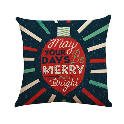 

〖Follure〗Xmas Cotton Pillow Case Linen Cushion Cover Merry Christmas Home Decoration