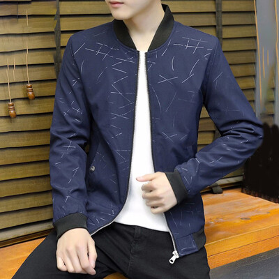 

Mens Bomber Jacket Baseball Sports Casual College University Coat Zip-Up Tops