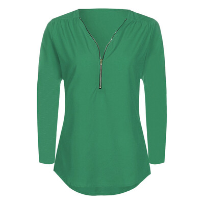 

Starmoon Womens Casual Tops Shirt Ladies V Neck Zipper Loose T-shirt Blouse Tee Top
