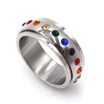 

7 Chakra Natural Stones Ring Yoga Rings Reiki Silver Plated Balance Meditation Healing Point Couple Rings
