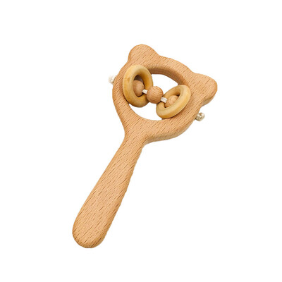 

Tailored 1 pc Natural Beech Wood Teething Rattle Baby Nursiing Chewable Teether