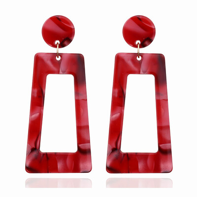 

EK446 Boho Geometric Big Acetic Acid Statement Earrings Fashion Jewelry Colorful Leopard Printed Acrylic Drop Earrings for Women