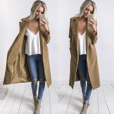 

Roseonmyhand Winter Womens Long Coat Lapel Parka Jacket Cardigan Overcoat Outwear