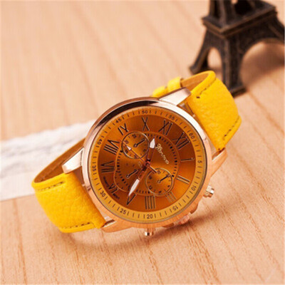 

Three-eye watch PU belt three-eye quartz watch hot sale double-faced womens watch Yiwu spot specials