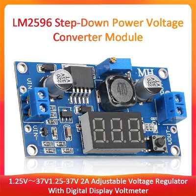 

LM2596 Step-Down Power Voltage Converter Module DC 4040 to 125-37V 2A Adjustable Voltage Regulator With Digital Display Voltmet