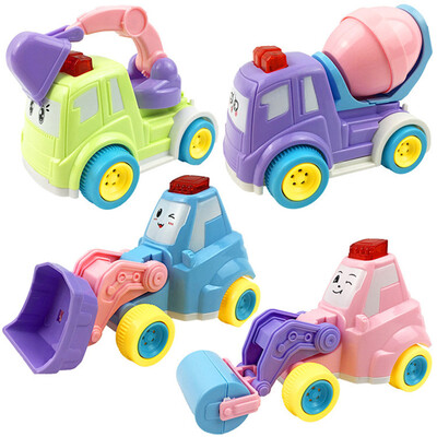

4pcsset Children Cartoon Egineering Cars Kid Baby Vehicle Toys Children Birthday Gift Random Color