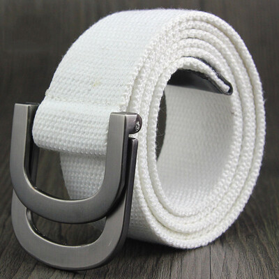 

Men&Women weaving Canvas belt fashion high quality Alloy Double ring buckle Men belt outdoor casual cowboy pants belt