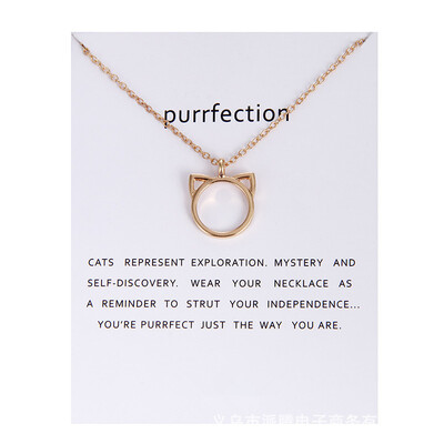 

Fashion Jewelry Purrfection cat ear alloy pendant short necklace For Women Gift