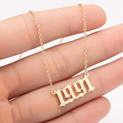 

Sale Custom Jewelry Special Date Year Number Necklace for Women from 1980 to 2002 Personalized Collares Necklaces