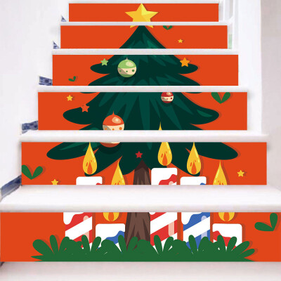 

Toponeto Christmas 3D Simulation stair stickers Waterproof Wall Stickers DIY Home Decor