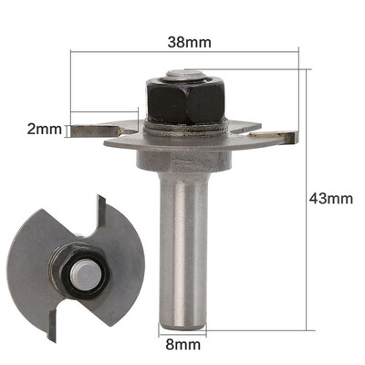 

〖Follure〗8mm T Type Biscuit Joint Slot Cutter Slotting Router Woodworking Bit Tool