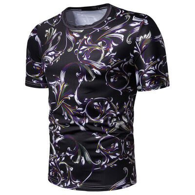 

NEW Mens Summer Floral Printed Beach Short Sleeve Camp T-Shirt Tops Blouse Tee