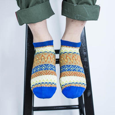 

Cotton Thread Needle Retro Style Mens No Show Socks Japanese Harajuku Ankle Socks For Men 1 Pair