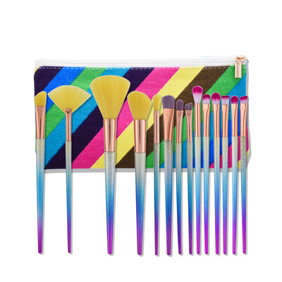 

〖Follure〗New 14pcs Makeup Brushes set Fondation Eyeshadow Cosmetic Tool with Leather