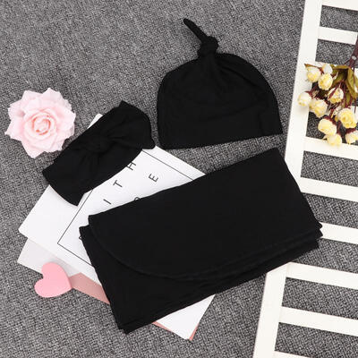 

Greensen Baby Wrap Towel Hat Hair Band Three-Piece Suit Newborn Anti-Fright Sleeping Bag