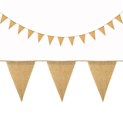 

FUNNYBUNNY 13Pcs Burlap Banner DIY Decoration for Wedding&Party 92 feet