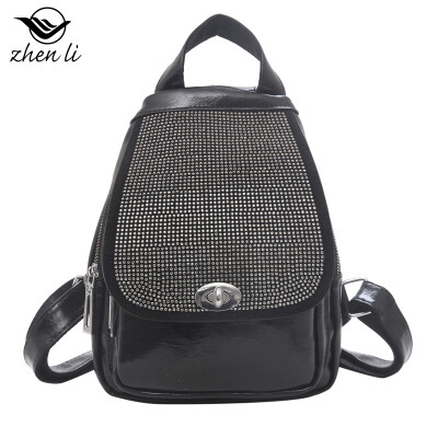 

New backpack female shoulder fashion PU leather popular rivet bag Korean version of the small bag