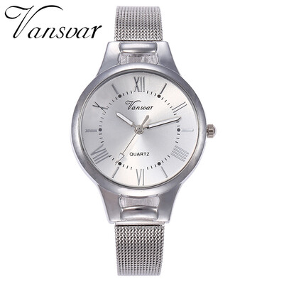 

Vansvar Hot Unisex Rose Gold Watch Luxury Fashion Women Men Stainless Steel Quartz Wristwatches Gift Clock Montre Femme 533