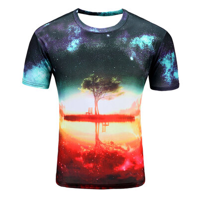 

Summer Men\s 3D Digital Print Loose T-Shirt