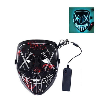 

LEDs Glowing Face Flash Masks Different Light Modes with Batterys Case Controller Head Cover for Halloween Festival Halloween Fest