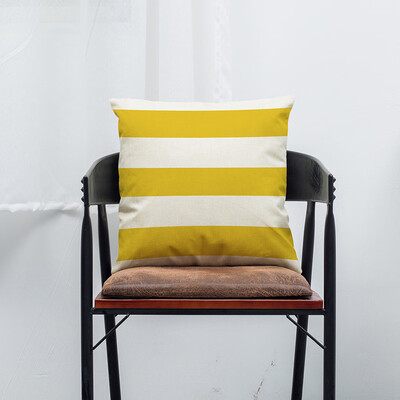 

〖Follure〗Color Geometric Lines Cotton Linen Throw Pillow Case Cushion Cover Home Decor A