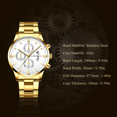 

CUENA Men Stainless Steel Band Quartz Watch Fashion Simple Calendar Big Dial Wrist Watch