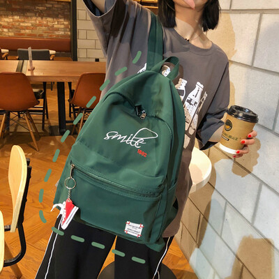 

Schoolbag female Korean high school students Chaopai casual embroidery Mori nylon ancient feeling girl Japanese backpack