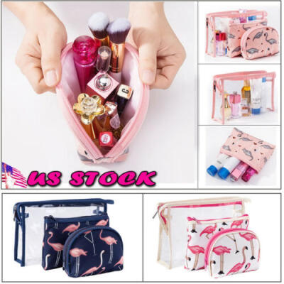 

Flamingo MAKE UP BAG Pencil Case Emoji Cosmetic Travel Girls Women Handbag HOT