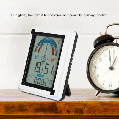 

Greensen LCD Touch Screen Weather Clock Digital Temperature Humidity Meter Time Comfort Display Clocks