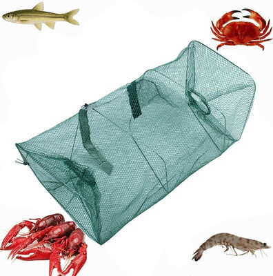 

〖Follure〗New Foldable Fish Carp Bait Fishing Cage Cast Iron Immersion Cage Shrimp Basket