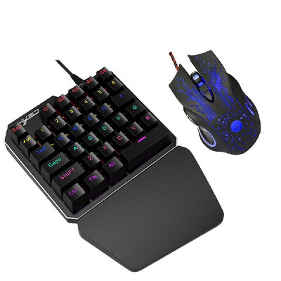

HXSJ J100A885 Keyboard Mouse Set 35 Keys Mini USB Wired 5500DPI 6 Buttons LED Optical Gaming Keyboard Mouse Combos for Desktop PC