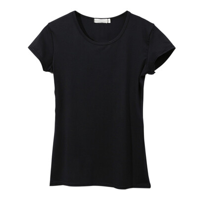 

Womens O neck Short Sleeve T-Shirt Female Solid Color Summer Casual Shirt Slim T-Shirt For Lady