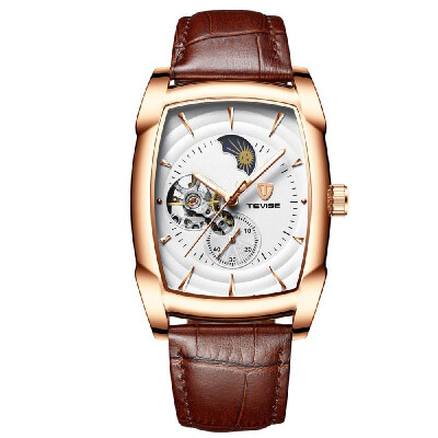 

TEVISE T802D Business Men Automatic Mechanical Watch Fashion Casual Leather Strap Male Wristwatch