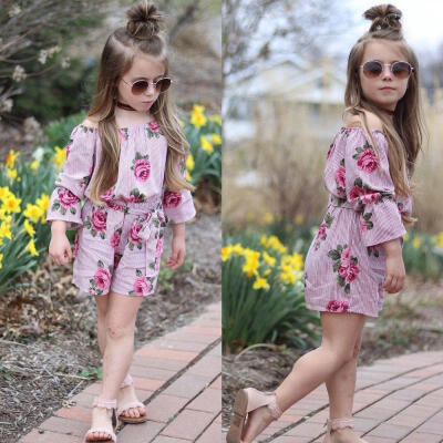 

Casual Princess Baby Girl Romper Floral Bodysuit Sunsuit Summer Clothes Outfit