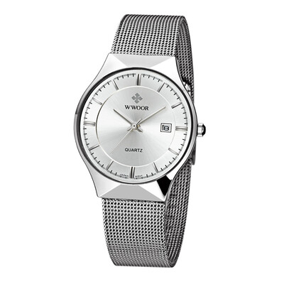 

Watch mens net with quartz watch calendar waterproof simple mens watch