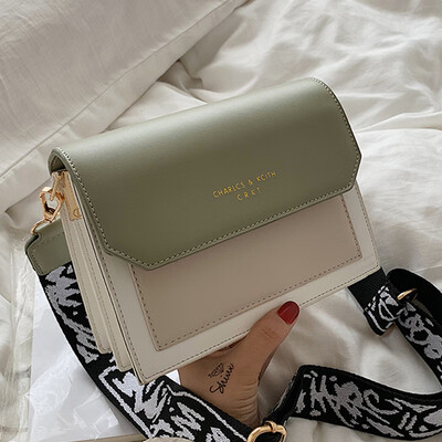 

French minority slung Joker women 2019 new fashion Korean broadband shoulder color small square bag