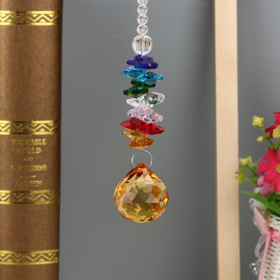 

Toponeto 1PC DIY Bohemian Clear Crystal Ball Prisms Pendant Hanging Wedding Decor Gift