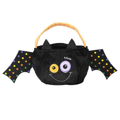 

Halloween Bat Spider Velvet Candy Handbag Kids Party Gifts Basket Container