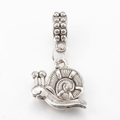 

Tibetan Style Alloy European Dangle Beads Large Hole Pendants Snail Antique Silver 30mm Hole 45mm Pendant 16x16x3mm