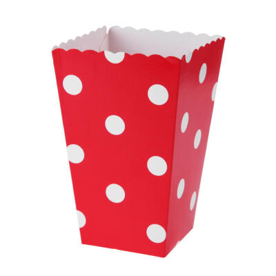 

12pcs Folding Circle Pattern Paper Popcorn Boxes for Wedding Birthday Party