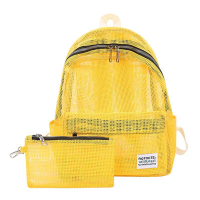 

Women Transparent Mesh Backpacks School Girls Travel Shoulder Bags Rucksack