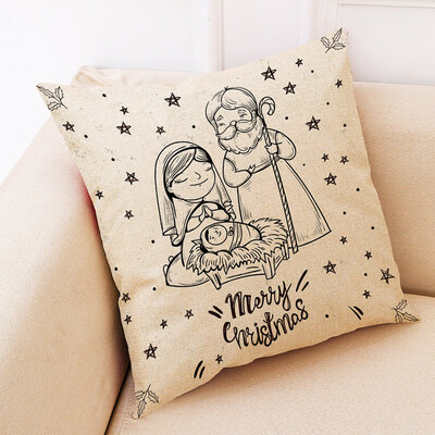 

〖Follure〗Christmas Home Decor Cushion Cover Graffi Style Throw Pillowcase Pillow Covers