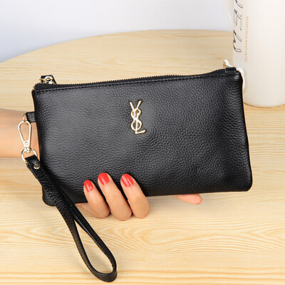 

2019 new first layer cowhide wallet female long zipper ultra-thin leather wallet Korean version of the wallet women